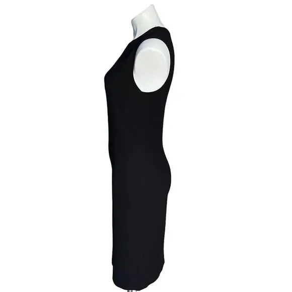 Vince black ribbed midi sleeveless sheath dress size medium - Picture 6 of 10